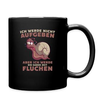 Läufer Jogger Sportler running Lustige Schnecke - Tasse einfarbig - Schwarz - Rechts