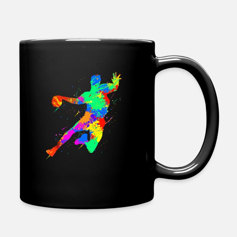 Amant de fan de sport de handball art aquarelle - Mug uni - noir