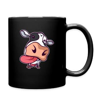 Kuhhalter Viehzüchter Nutztier anwesend Thema - Tasse einfarbig - Schwarz - Rechts