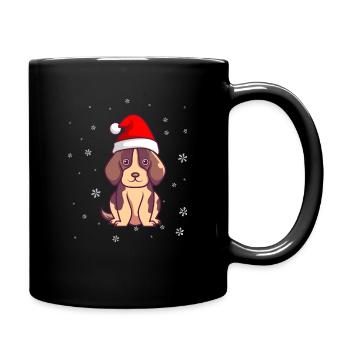 Noël Chien Père Noël Noël Vacances d'hiver - Mug uni - noir - Droite