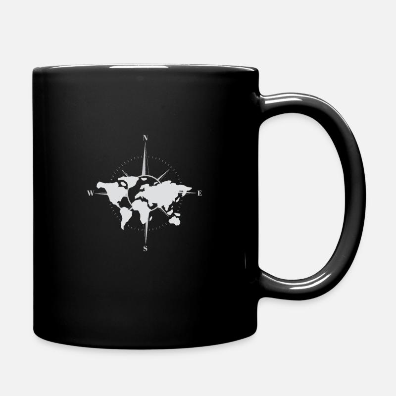 Carte du monde et boussole - Mug uni - noir