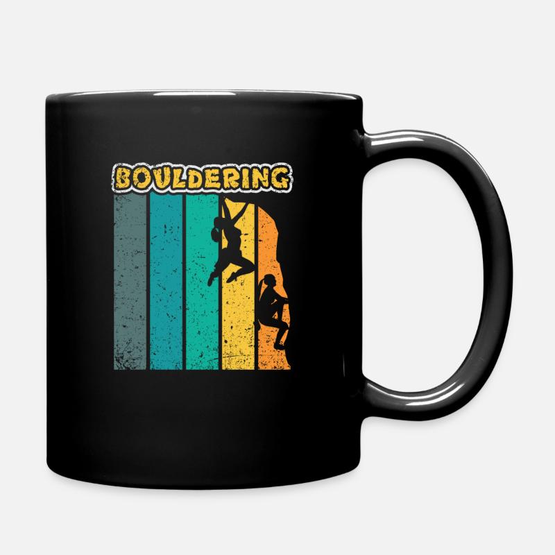Bouldering Climbing Climber Boulderer Gift - Full Colour Mug - black