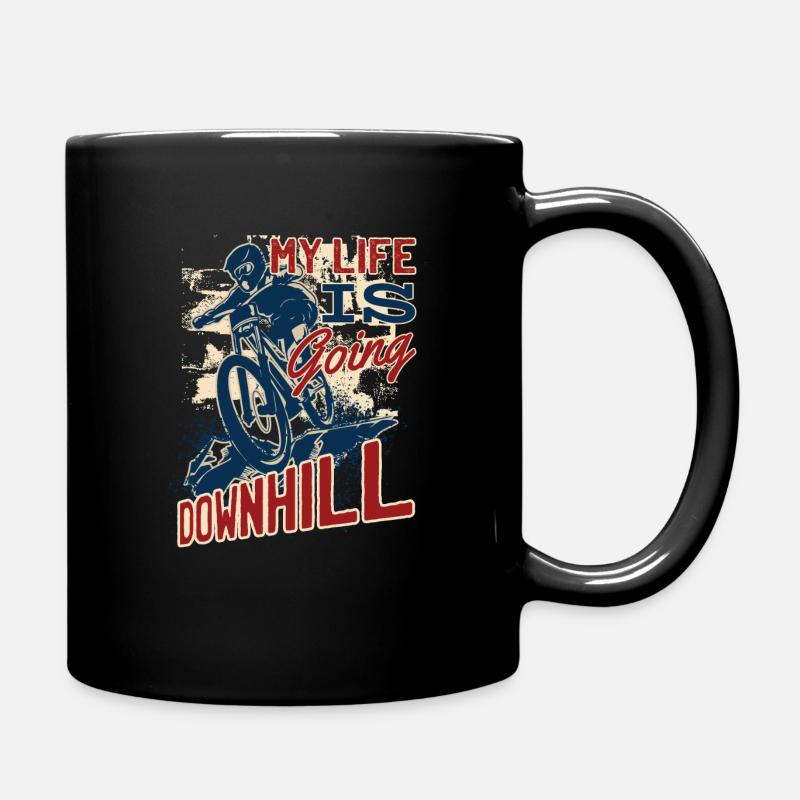 My Life Is Going Downhill Cycling Radfahrer Zitat - Tasse einfarbig - Schwarz