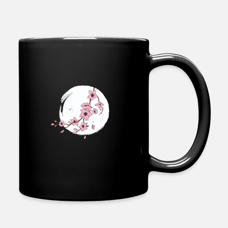 Kirschblüte Mond - Tasse einfarbig - Schwarz