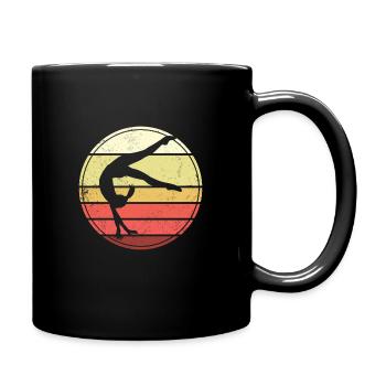 Vintage Akrobatische Gymnastik Liebhaber Turner - Tasse einfarbig - Schwarz - Rechts
