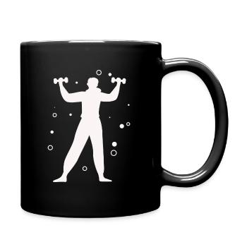 Bodybuilding Gewichtheben Fitness Workout - Tasse einfarbig - Schwarz - Rechts