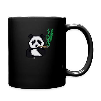panda smoking pixel - Tasse einfarbig - Schwarz - Rechts