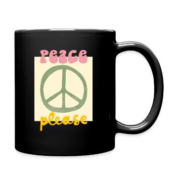 Peace - Tasse einfarbig - Schwarz - Rechts