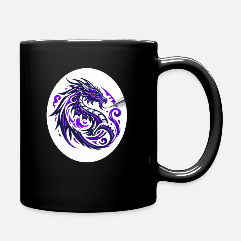 Tribal Dragon Purple - Full Colour Mug - black