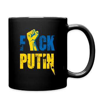 FCK Putin - Tasse einfarbig - Schwarz - Rechts