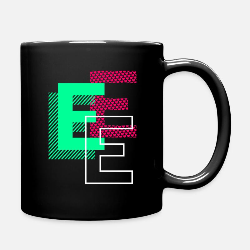 Anfangsbuchstabe E Design Geschenk - Tasse einfarbig - Schwarz