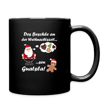 Schwäbische Weihnachten - Tasse einfarbig - Schwarz - Rechts