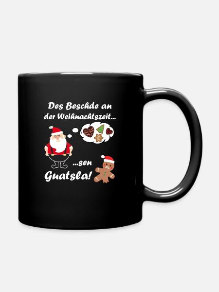 Schwäbische Weihnachten - Tasse einfarbig - Schwarz