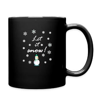 Schneemann im Winter - Tasse einfarbig - Schwarz - Rechts