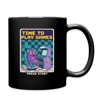 Zeit zum Spielen Monster Retro Pixel Arcade Geschenk - Tasse einfarbig - Schwarz - Rechts