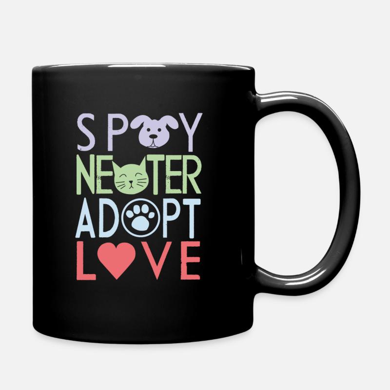 Spay, nouveau, adopter, aimer - Mug uni - noir