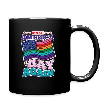 LGBT LGBTQ Regenbogen Schwul Lesbisch Geschenk - Tasse einfarbig - Schwarz - Rechts