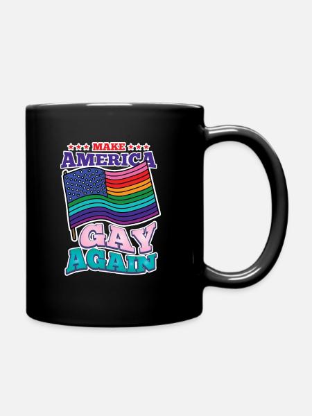LGBT LGBTQ Regenbogen Schwul Lesbisch Geschenk - Tasse einfarbig - Schwarz