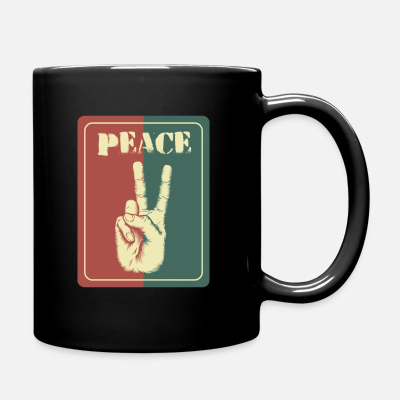 Frieden - Tasse einfarbig - Schwarz