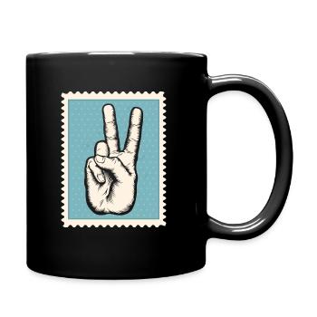 Frieden - Tasse einfarbig - Schwarz - Rechts