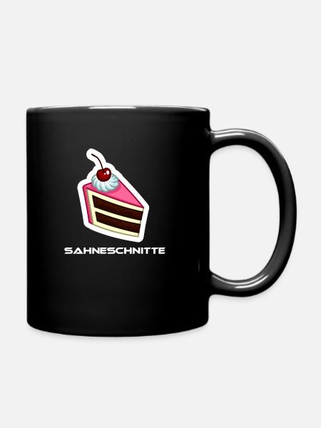 Funny cream cut motif - Full Colour Mug - black
