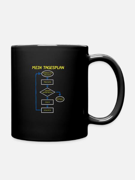 Mein Tagesplan Taucher Scuba Lustig Tauchsafari - Tasse einfarbig - Schwarz