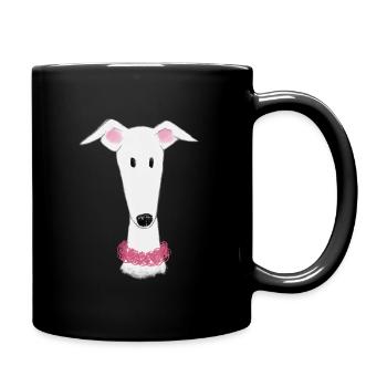 Lévrier à collier - Mug uni - noir - Droite