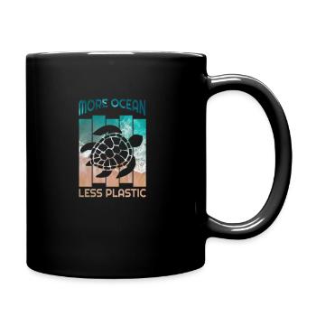 More Ocean Less Plastic Meeresschildkröte Schutz - Tasse einfarbig - Schwarz - Rechts