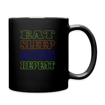 Eat sleep marathon repeat - Full Colour Mug - black - Right
