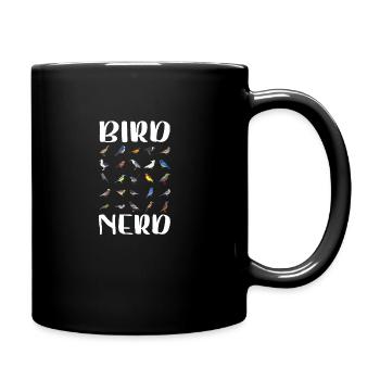 Bird Nerd Bird Watching Ornithologist - Full Colour Mug - black - Right