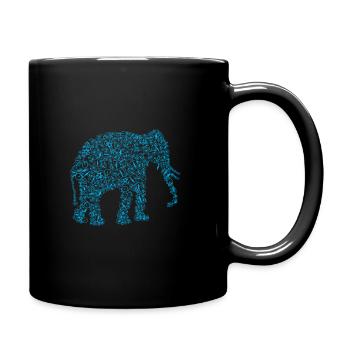 Big Big Big Elephant Bicycle Gift - Full Colour Mug - black - Right