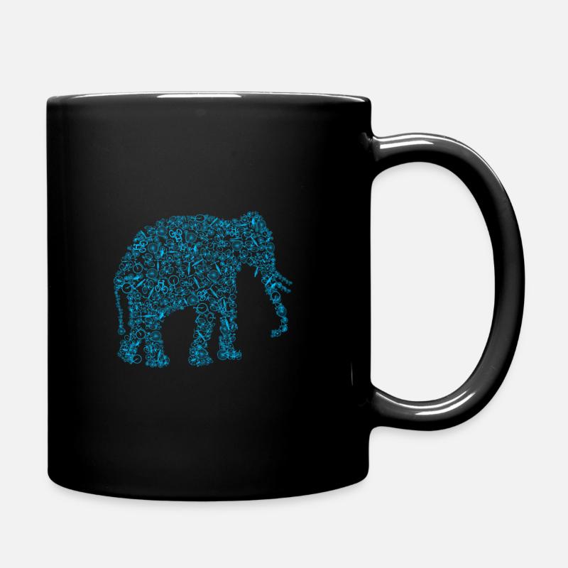 Großer Dicker Elefant Fahrrad Geschenk - Tasse einfarbig - Schwarz