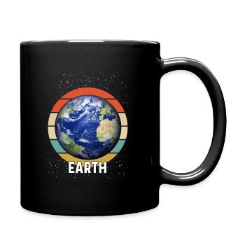 Erde - Tasse einfarbig - Schwarz - Rechts
