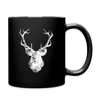 Cerf d’orignal Bois de cerf tête de cerf chasseur - Mug uni - noir - Droite