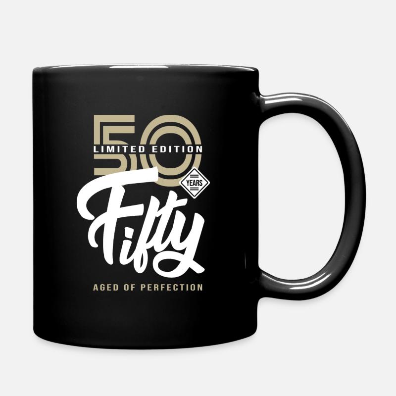 50 years Fifty Geburtstagsgeschenk 50 Jahre - Tasse einfarbig - Schwarz