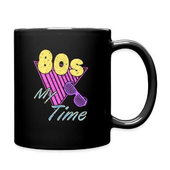 80er Jahre 80s 1980er Geschenk Retro Nostalgie - Tasse einfarbig - Schwarz - Rechts