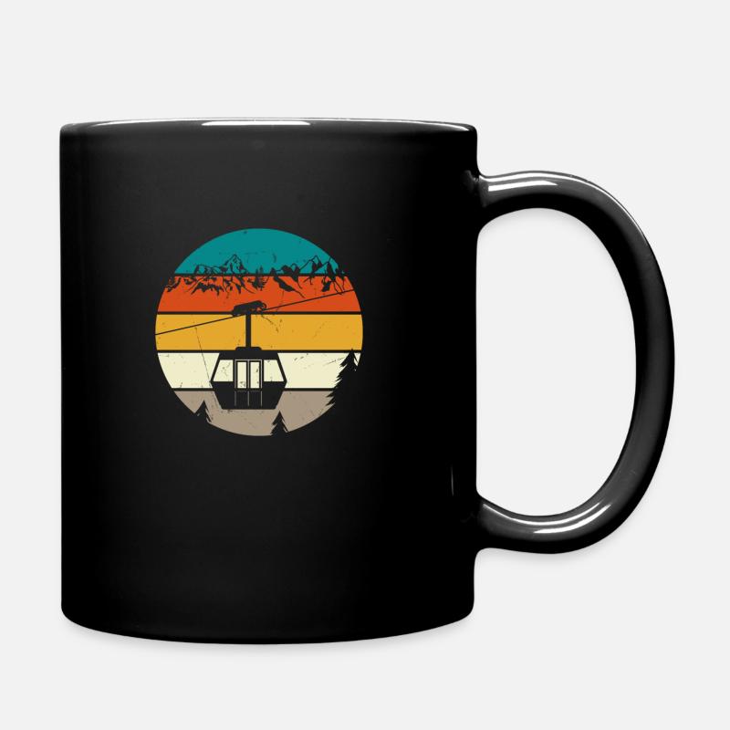 Téléphérique téléphérique retro couleurs vintage - Mug uni - noir