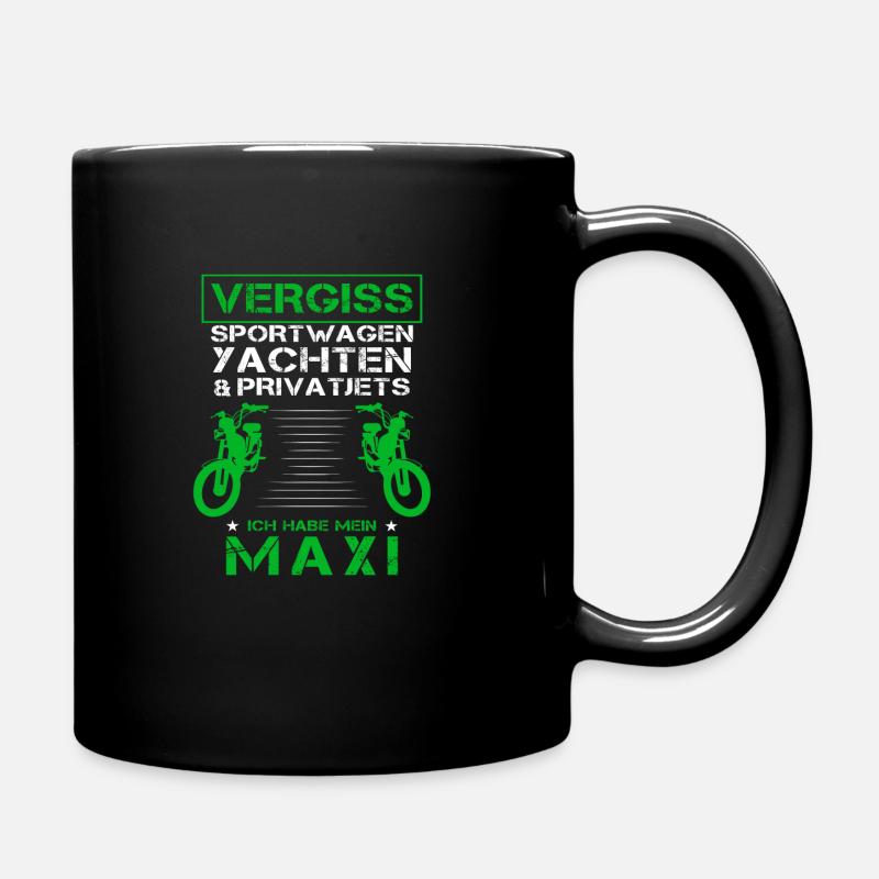 Maxi Moped Oldtimer Mopedfahrer Zweitakter - Tasse einfarbig - Schwarz