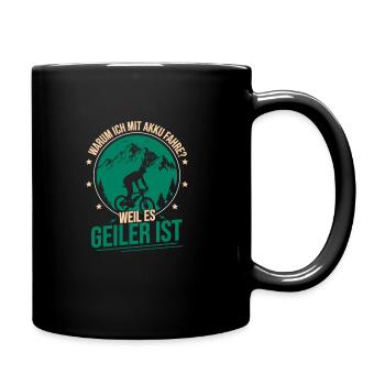 E-Bike Bike Why I ride with battery EMTB - Full Colour Mug - black - Right