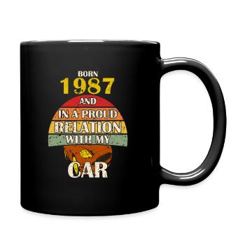 Automobiliste Né 1987 anniversaire voiture de sport - Mug uni - noir - Droite