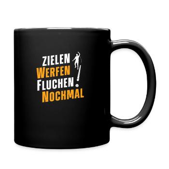 Knitteln Zielen Werfen Fluchen Stöbel Moar - Tasse einfarbig - Schwarz - Rechts