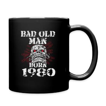 Alter Mann Geburtstag 1980 Totenkopf Geschenk - Tasse einfarbig - Schwarz - Rechts