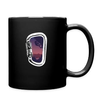 Klettern Sonnenuntergang Landschaft Scrambling - Tasse einfarbig - Schwarz - Rechts