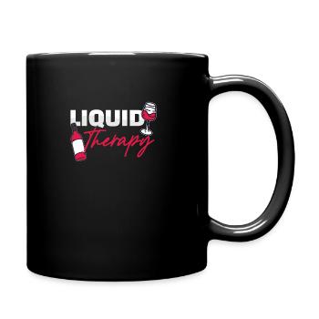 Liquid Therapy Rotweinglas und Flasche - Tasse einfarbig - Schwarz - Rechts