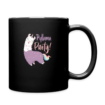 Pyllama Party Llama Alpaca Funny Pyjama - Full Colour Mug - black - Right
