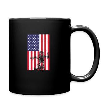 Amerikanische Flagge Baseball Catcher - Tasse einfarbig - Schwarz - Rechts