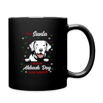 Akbash Hund Hund Weihnachten Hunderasse - Tasse einfarbig - Schwarz - Rechts