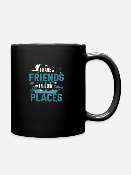 I Have Friends In Low Places Shark Drôle Plongée - Mug uni - noir