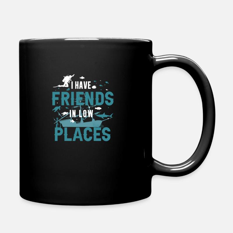 I Have Friends In Low Places Shark Drôle Plongée - Mug uni - noir