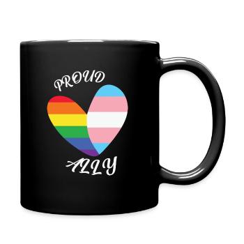 LBGT Flag Gay Pride Human Vintage Rainbow - Full Colour Mug - black - Right